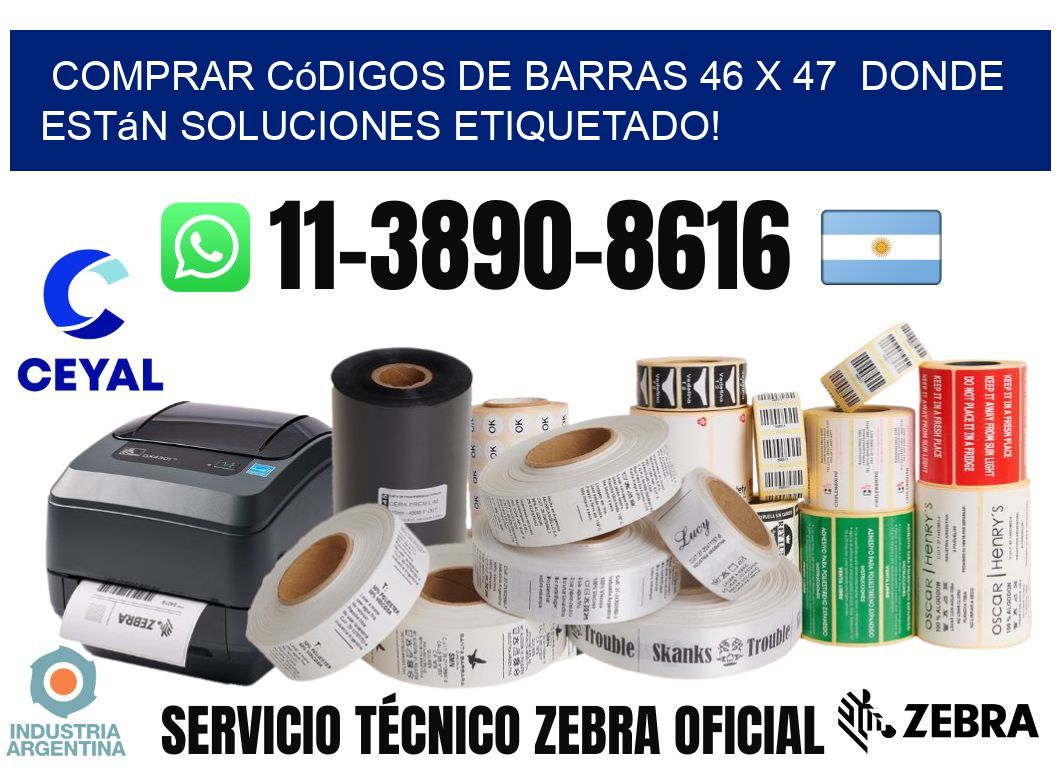 Comprar códigos de barras 46 x 47  donde están soluciones etiquetado!