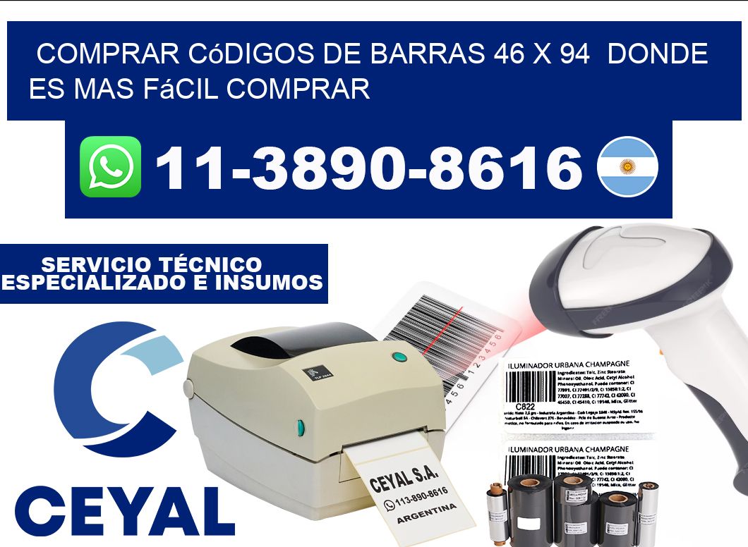Comprar códigos de barras 46 x 94  Donde es mas fácil comprar