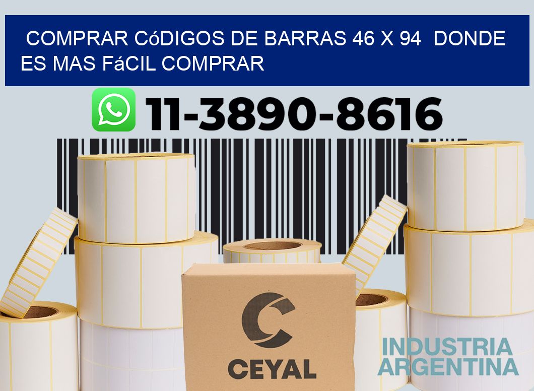 Comprar códigos de barras 46 x 94  Donde es mas fácil comprar
