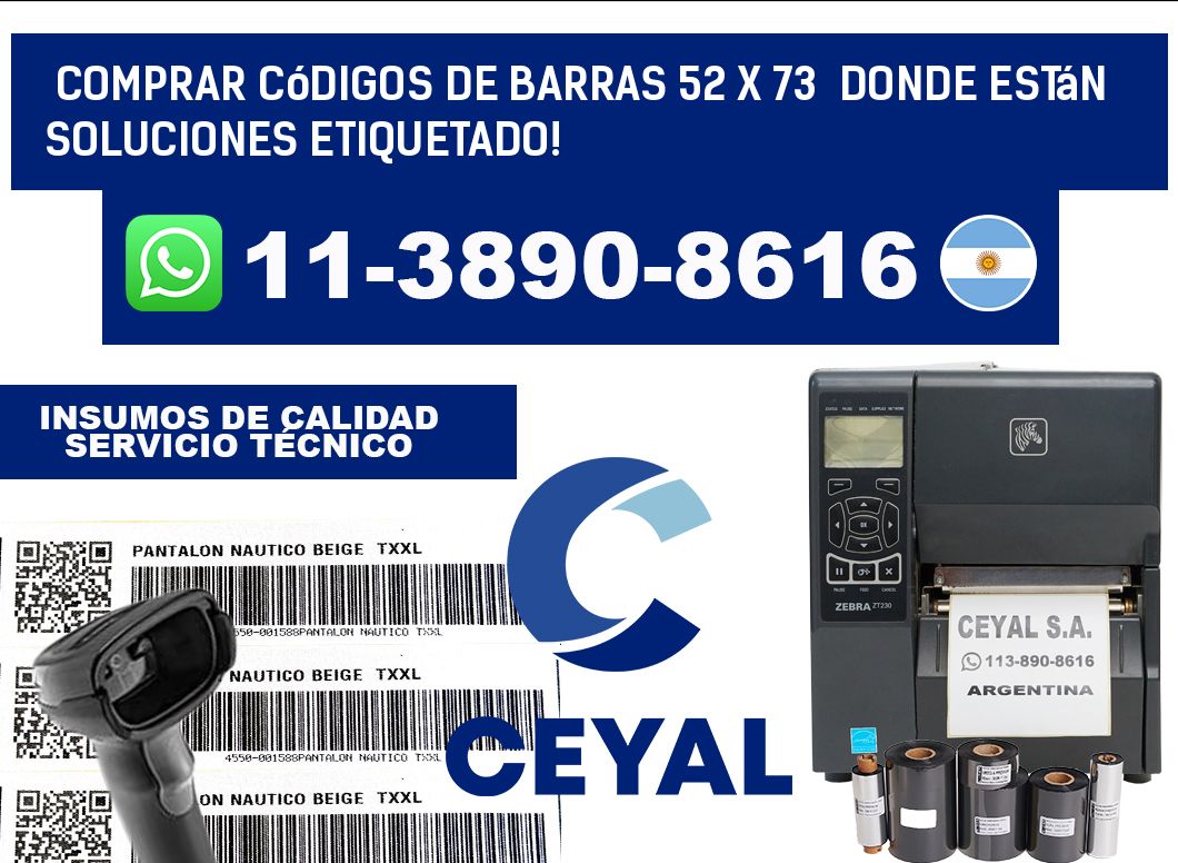 Comprar códigos de barras 52 x 73  donde están soluciones etiquetado!