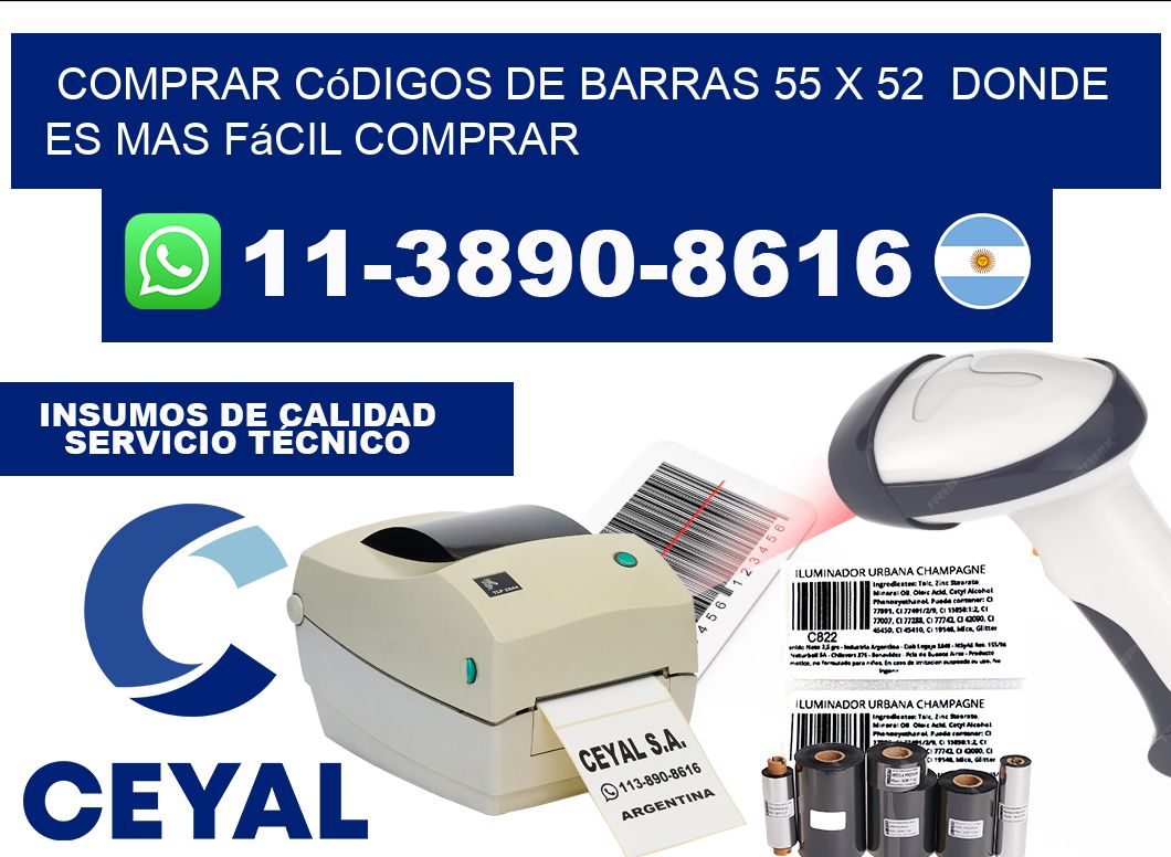 Comprar códigos de barras 55 x 52  Donde es mas fácil comprar