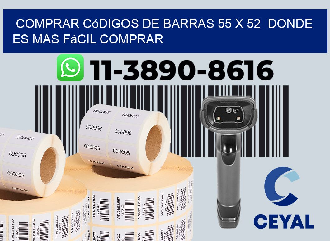 Comprar códigos de barras 55 x 52  Donde es mas fácil comprar