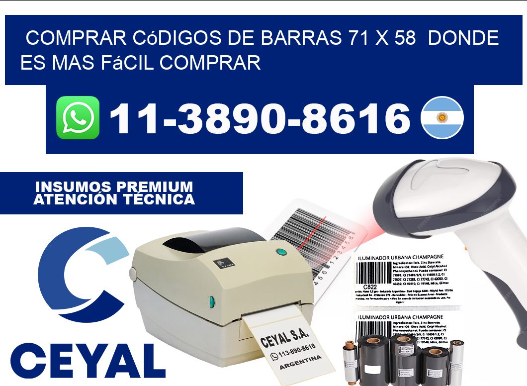 Comprar códigos de barras 71 x 58  Donde es mas fácil comprar