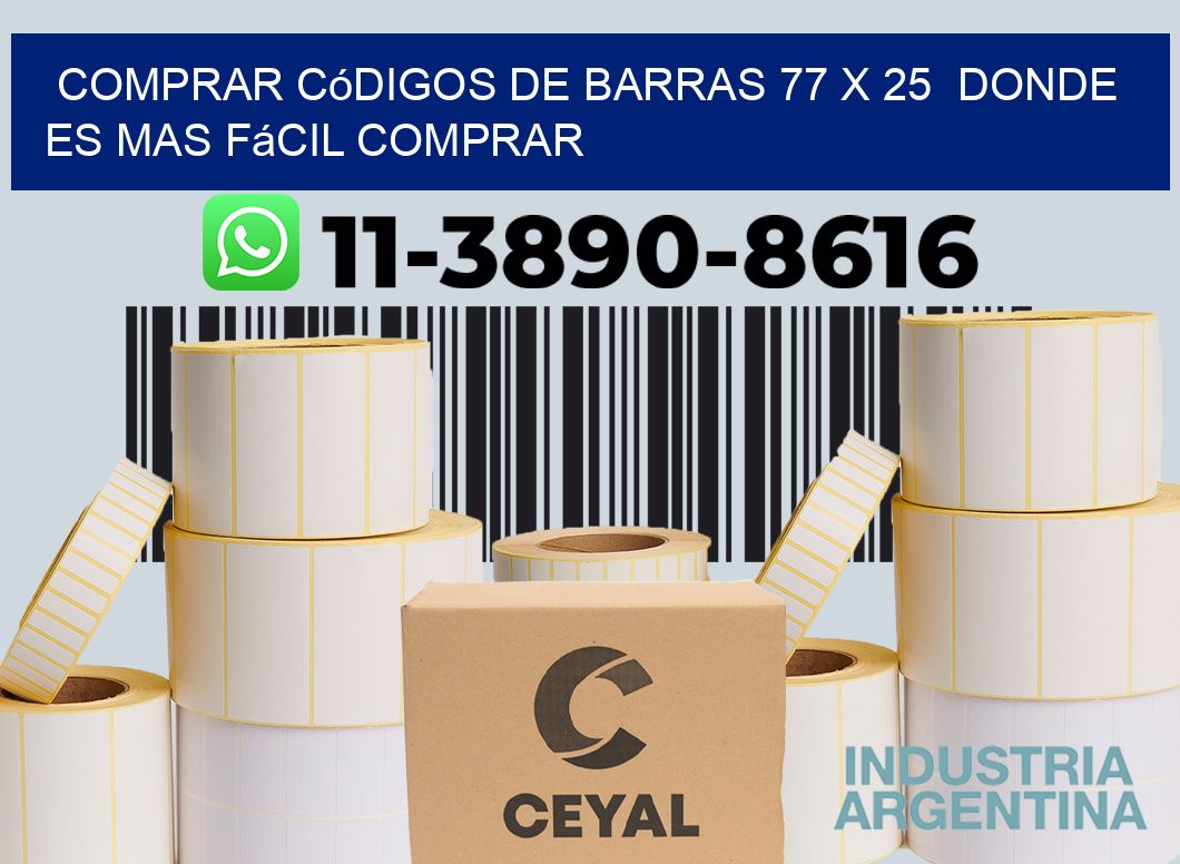 Comprar códigos de barras 77 x 25  Donde es mas fácil comprar
