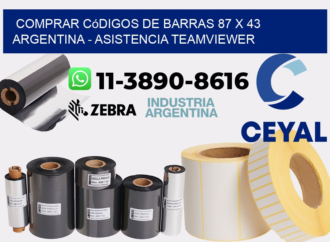 Comprar códigos de barras 87 x 43 argentina - asistencia teamviewer
