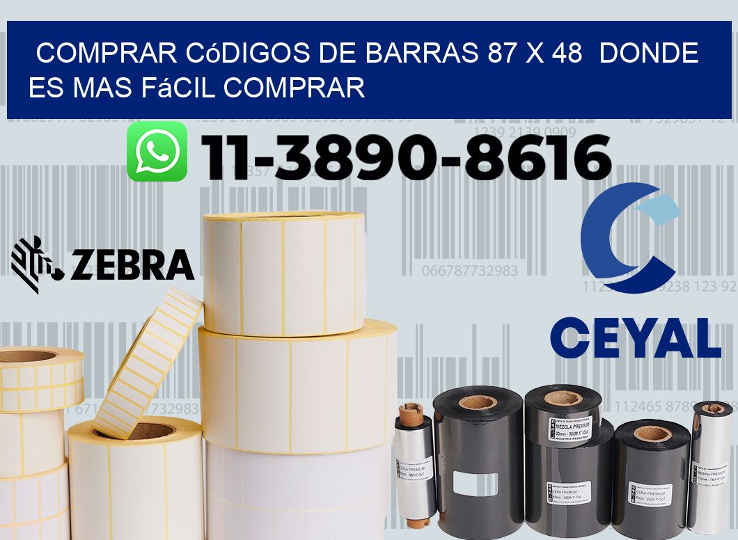 Comprar códigos de barras 87 x 48  Donde es mas fácil comprar