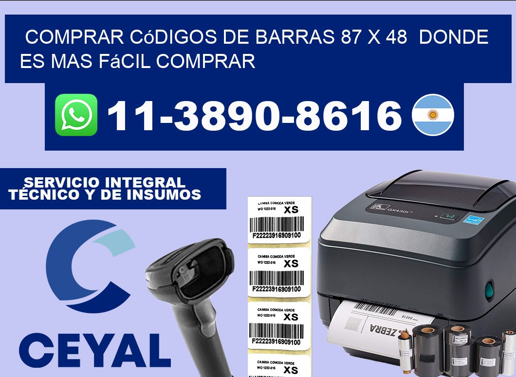 Comprar códigos de barras 87 x 48  Donde es mas fácil comprar