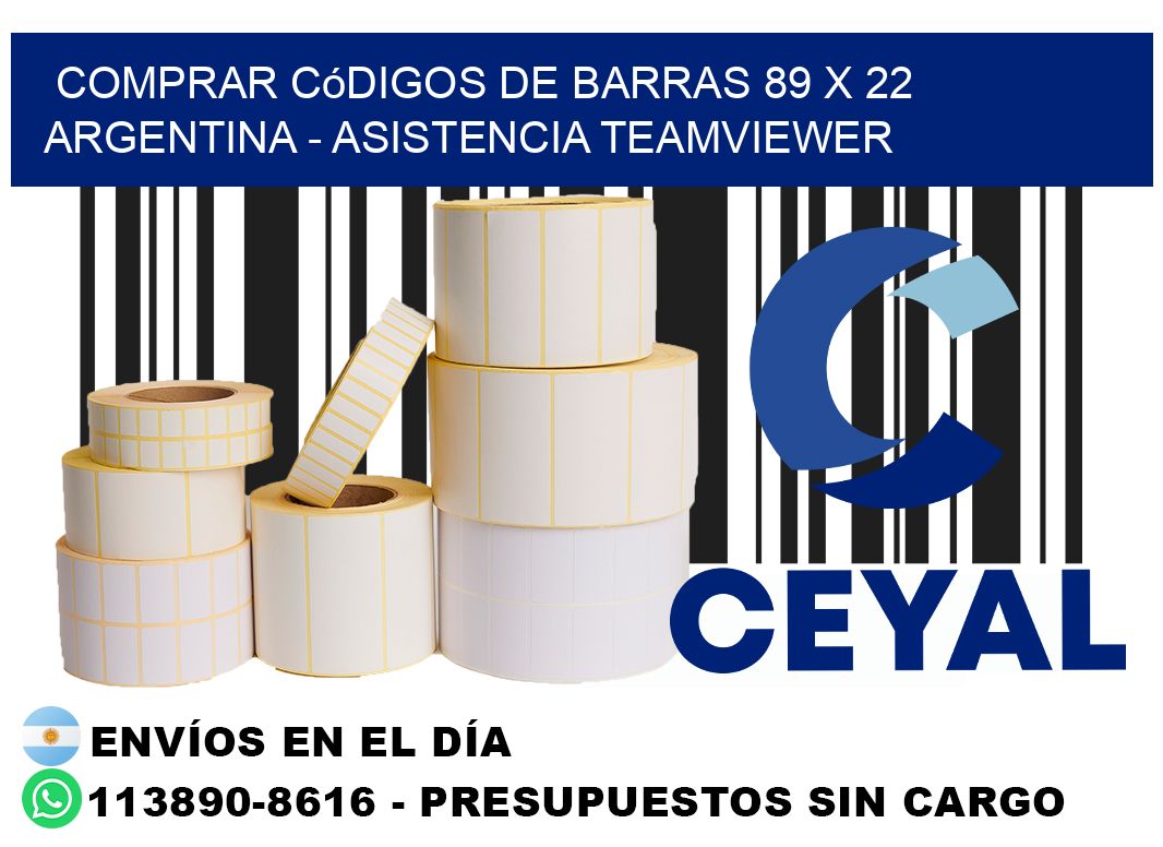 Comprar códigos de barras 89 x 22 argentina - asistencia teamviewer