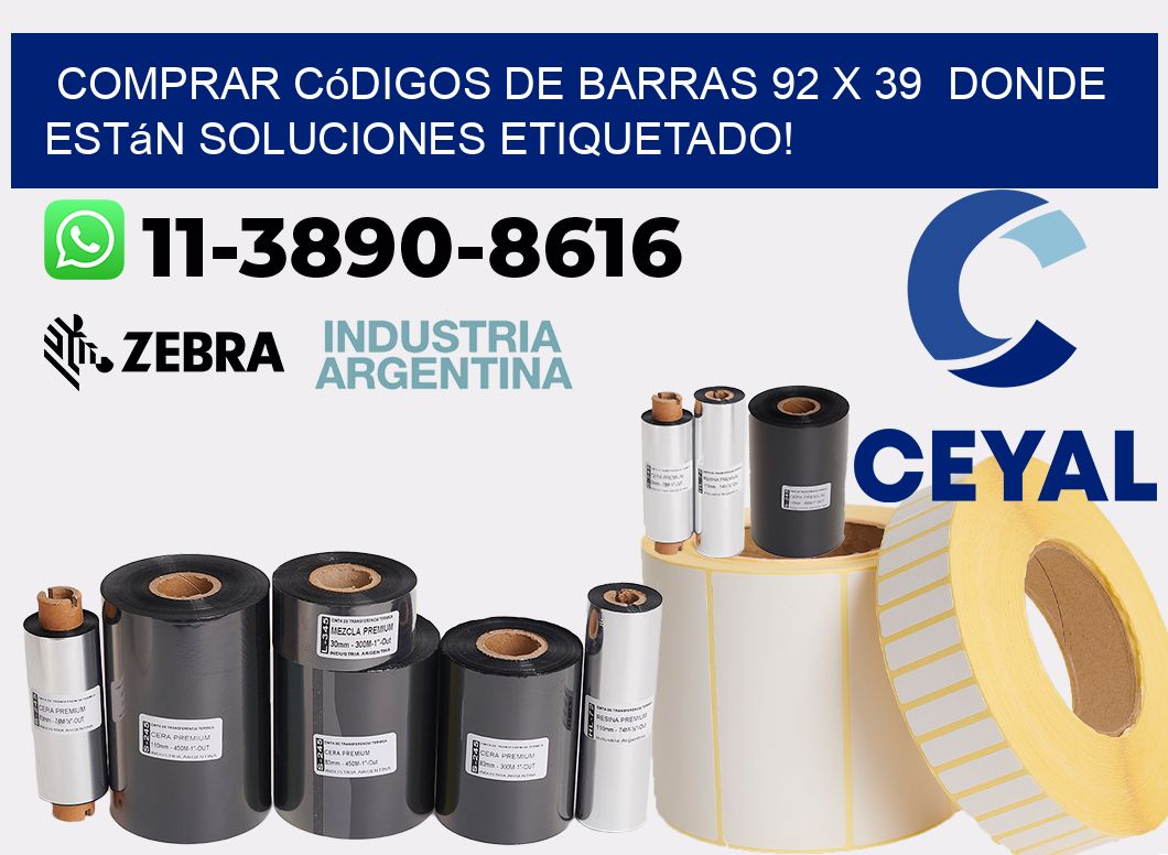 Comprar códigos de barras 92 x 39  donde están soluciones etiquetado!