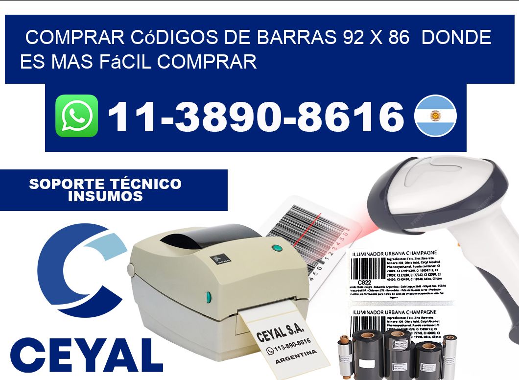 Comprar códigos de barras 92 x 86  Donde es mas fácil comprar