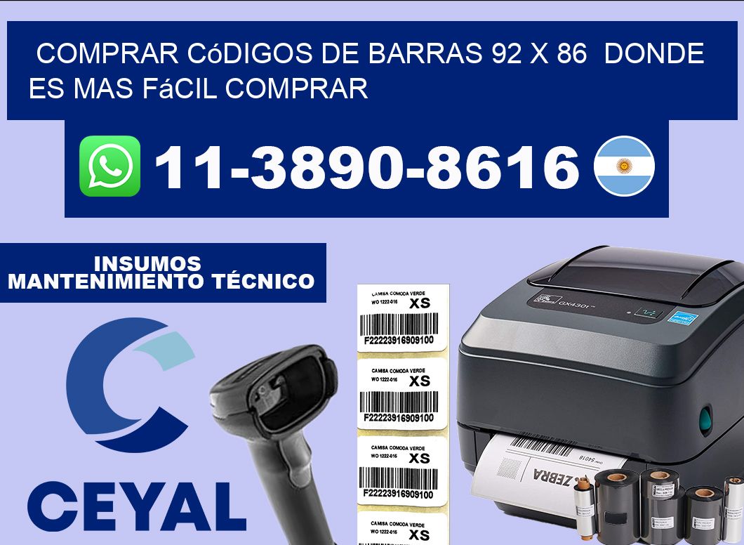 Comprar códigos de barras 92 x 86  Donde es mas fácil comprar