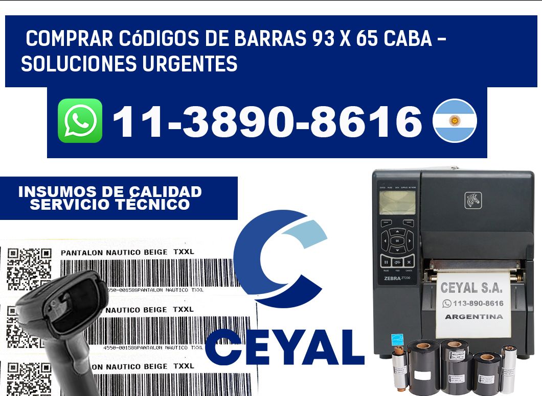 Comprar códigos de barras 93 x 65 CABA - soluciones urgentes