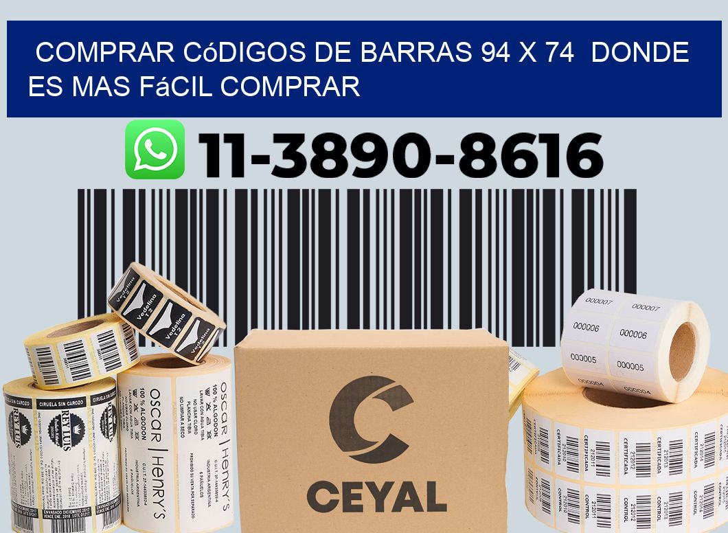 Comprar códigos de barras 94 x 74  Donde es mas fácil comprar