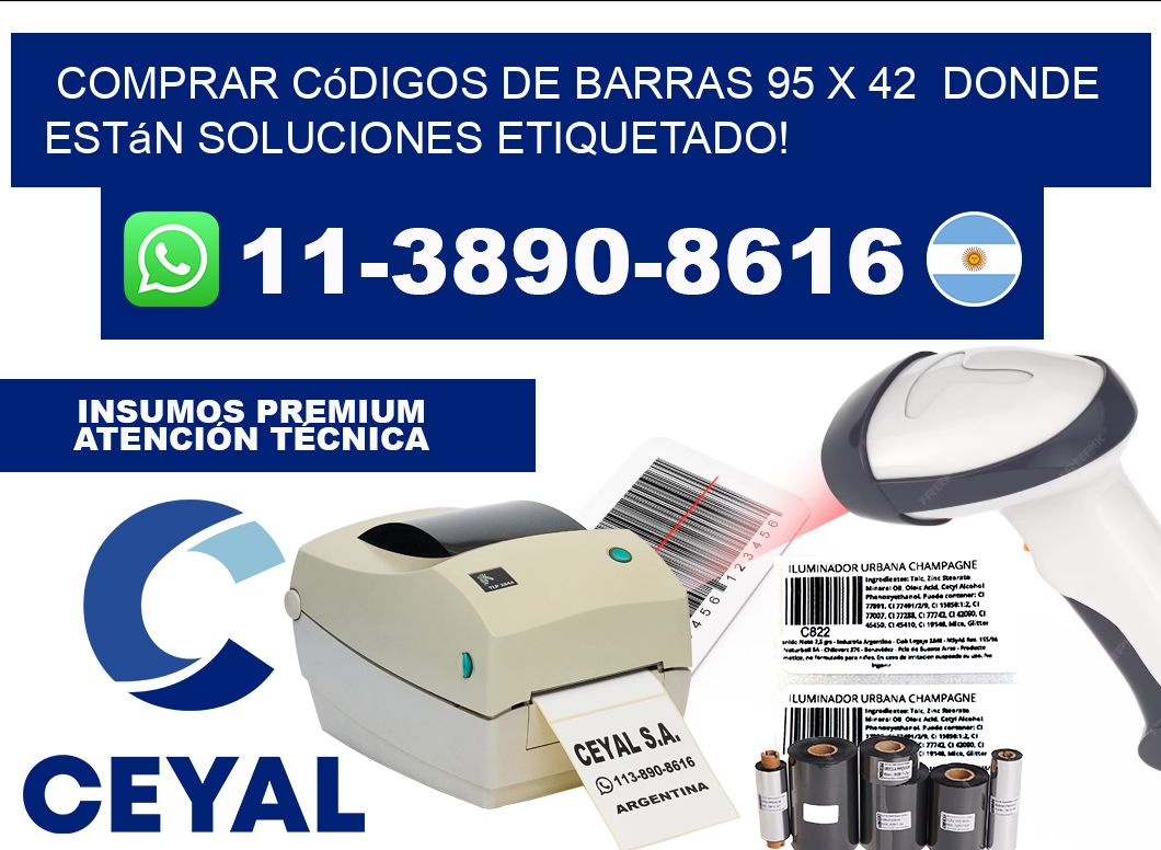 Comprar códigos de barras 95 x 42  donde están soluciones etiquetado!