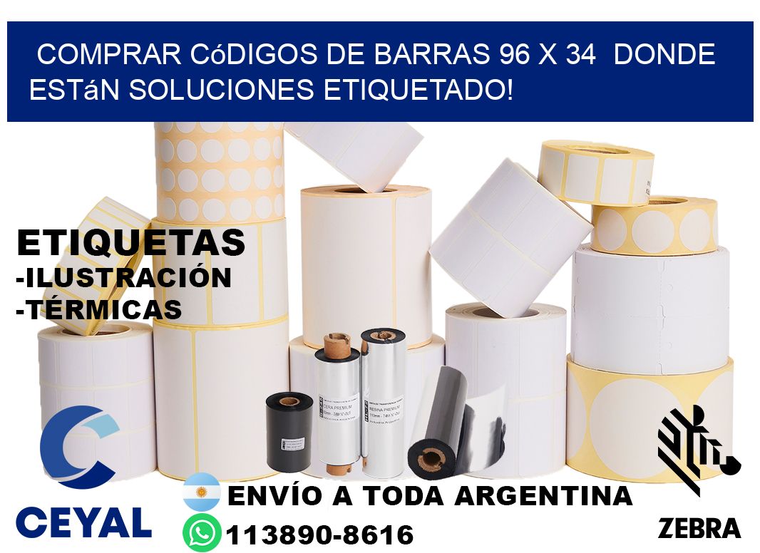 Comprar códigos de barras 96 x 34  donde están soluciones etiquetado!