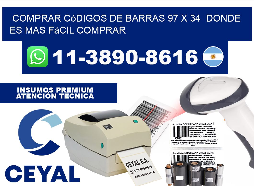 Comprar códigos de barras 97 x 34  Donde es mas fácil comprar