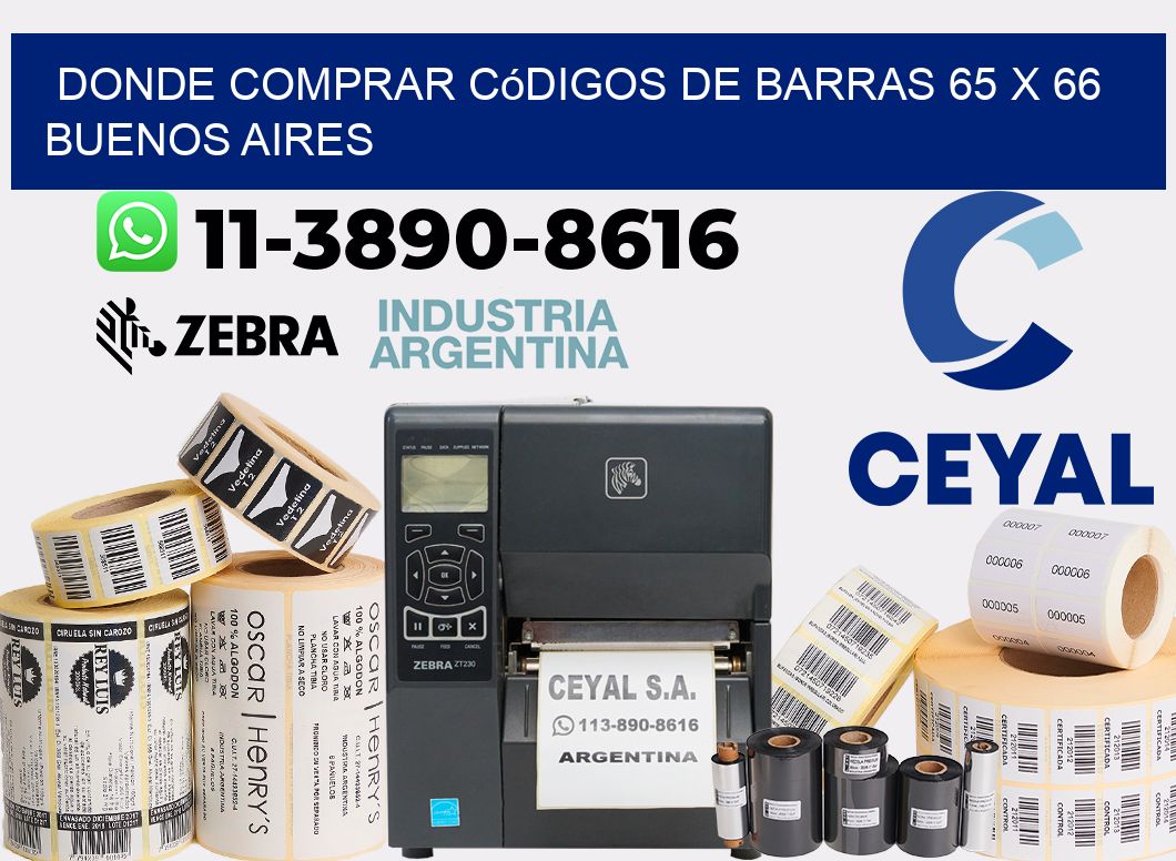 Donde Comprar códigos de barras 65 x 66  Buenos Aires