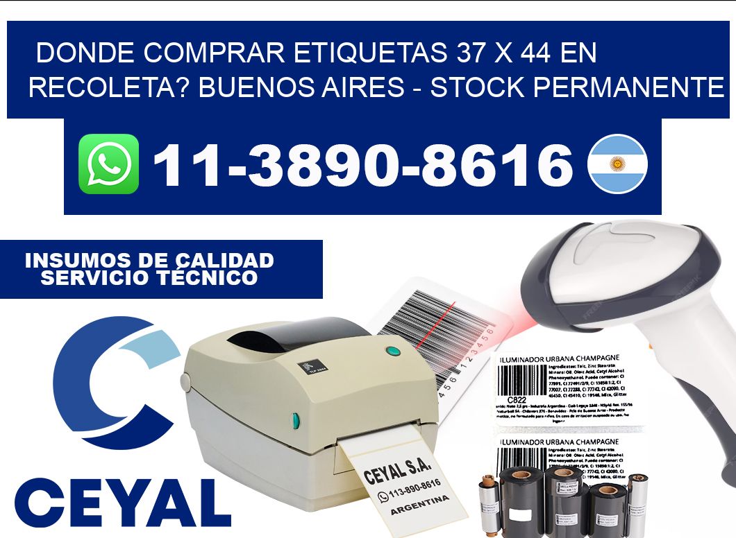 Donde Comprar etiquetas 37 x 44 en RECOLETA? Buenos Aires - Stock permanente