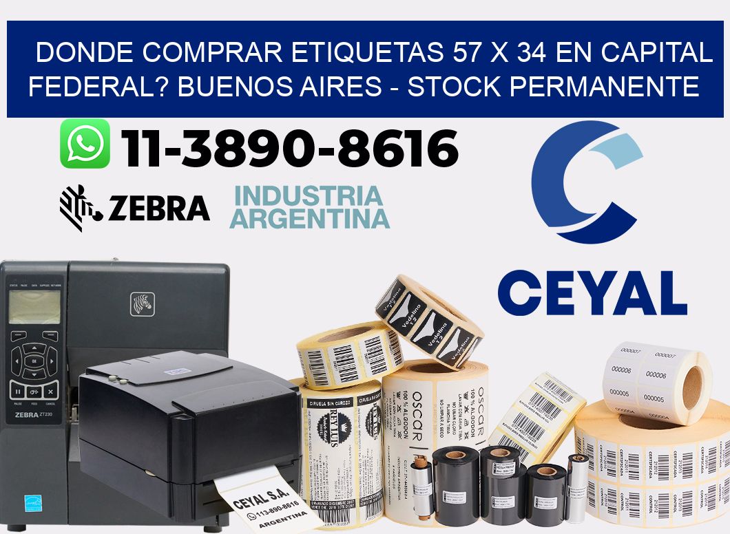 Donde Comprar etiquetas 57 x 34 en CAPITAL FEDERAL? Buenos Aires - Stock permanente