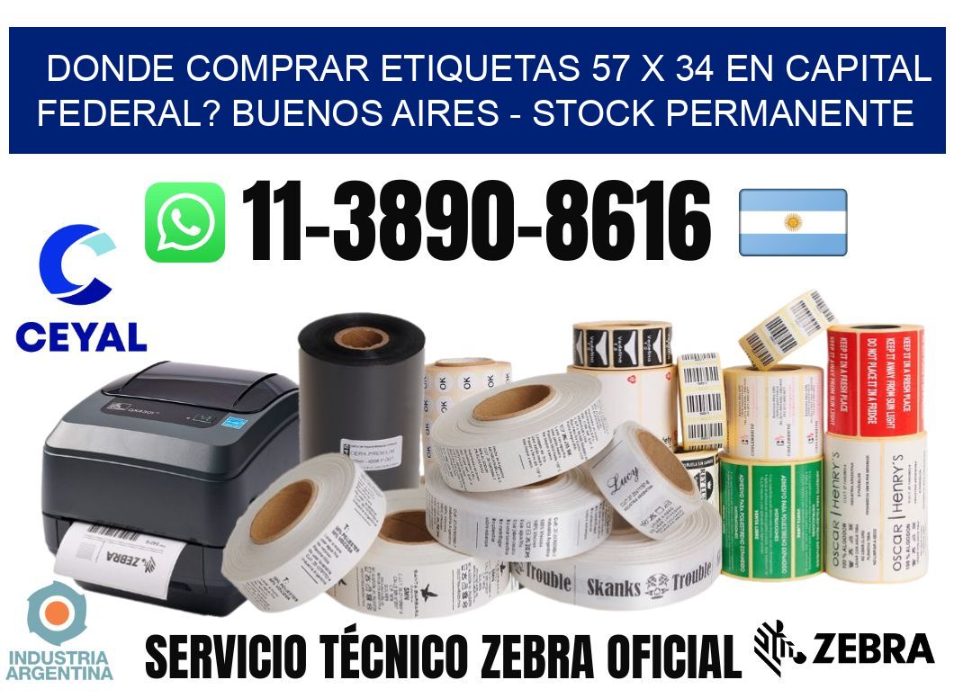 Donde Comprar etiquetas 57 x 34 en CAPITAL FEDERAL? Buenos Aires - Stock permanente