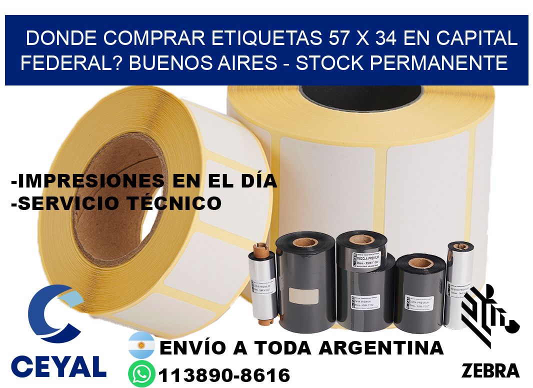 Donde Comprar etiquetas 57 x 34 en CAPITAL FEDERAL? Buenos Aires - Stock permanente