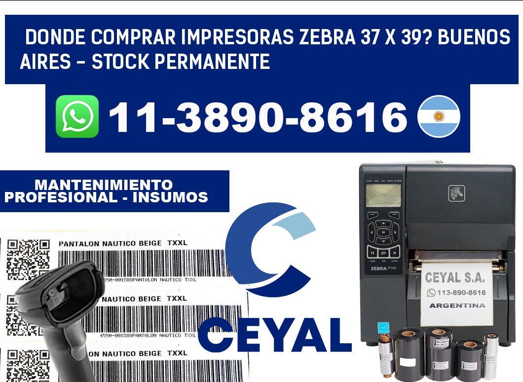 Donde Comprar impresoras zebra 37 x 39? Buenos Aires - Stock permanente