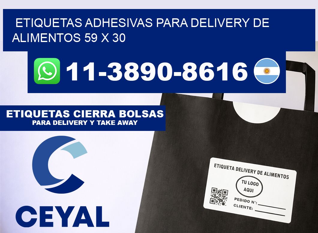 ETIQUETAS ADHESIVAS PARA DELIVERY DE ALIMENTOS 59 x 30