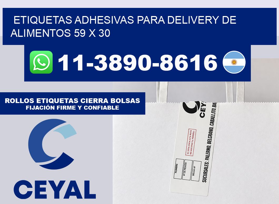 ETIQUETAS ADHESIVAS PARA DELIVERY DE ALIMENTOS 59 x 30