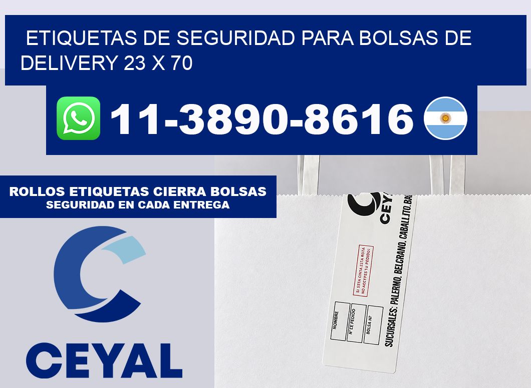 ETIQUETAS DE SEGURIDAD PARA BOLSAS DE DELIVERY 23 x 70