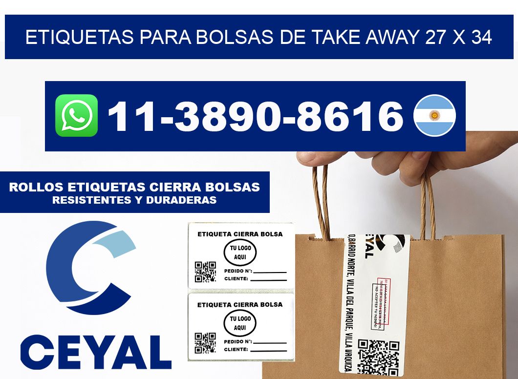 ETIQUETAS PARA BOLSAS DE TAKE AWAY 27 x 34