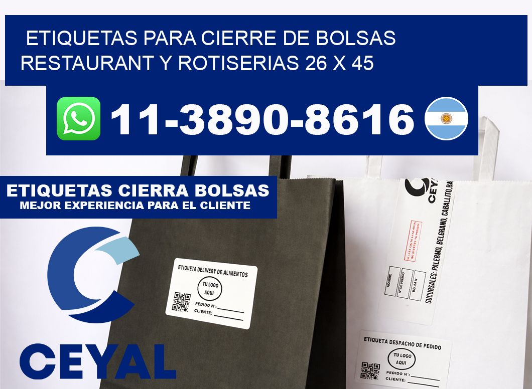 ETIQUETAS PARA CIERRE DE BOLSAS RESTAURANT Y ROTISERIAS 26 x 45
