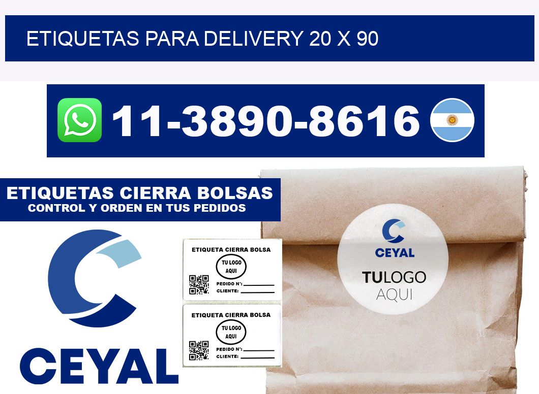 ETIQUETAS PARA DELIVERY 20 x 90