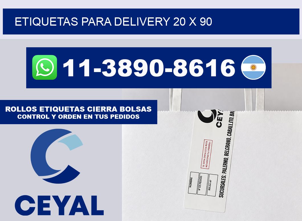 ETIQUETAS PARA DELIVERY 20 x 90