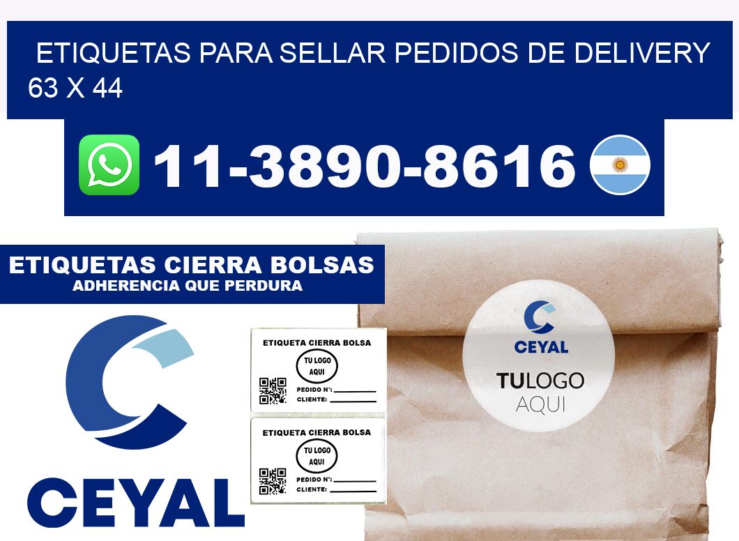 ETIQUETAS PARA SELLAR PEDIDOS DE DELIVERY 63 x 44