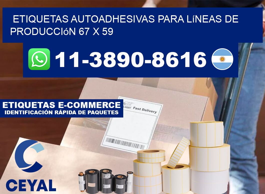 Etiquetas autoadhesivas para líneas de producción 67 x 59