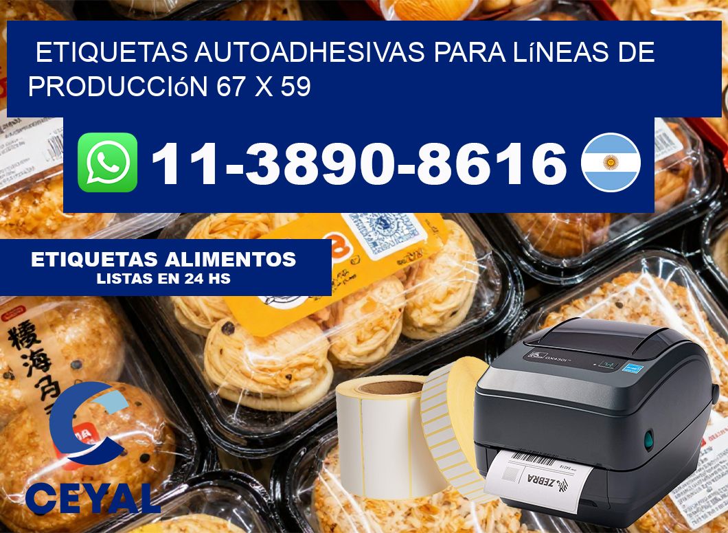 Etiquetas autoadhesivas para líneas de producción 67 x 59