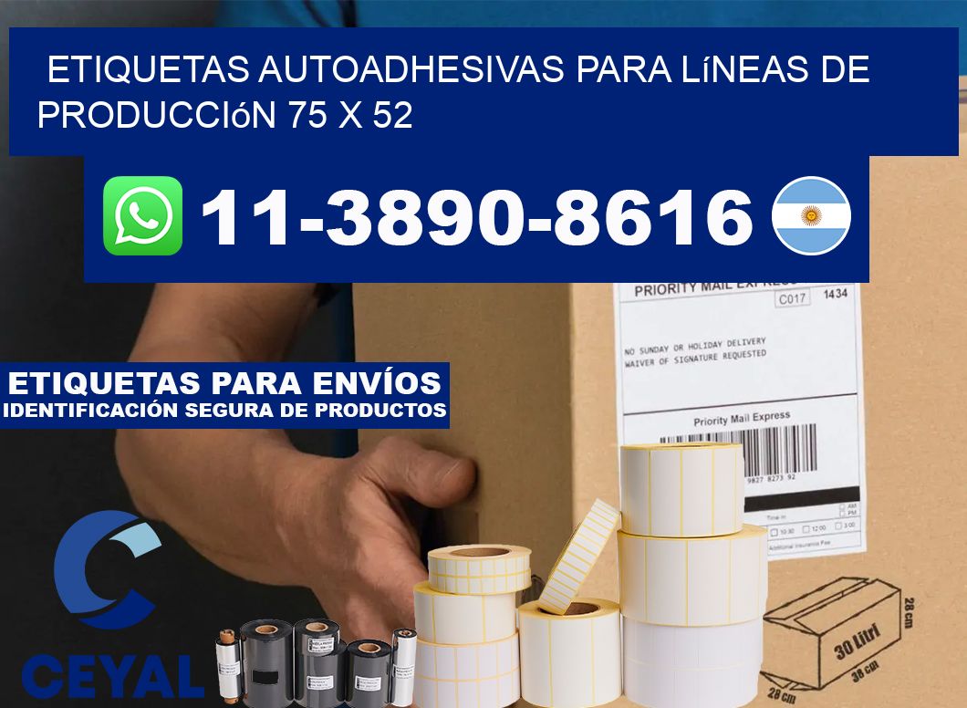 Etiquetas autoadhesivas para líneas de producción 75 x 52