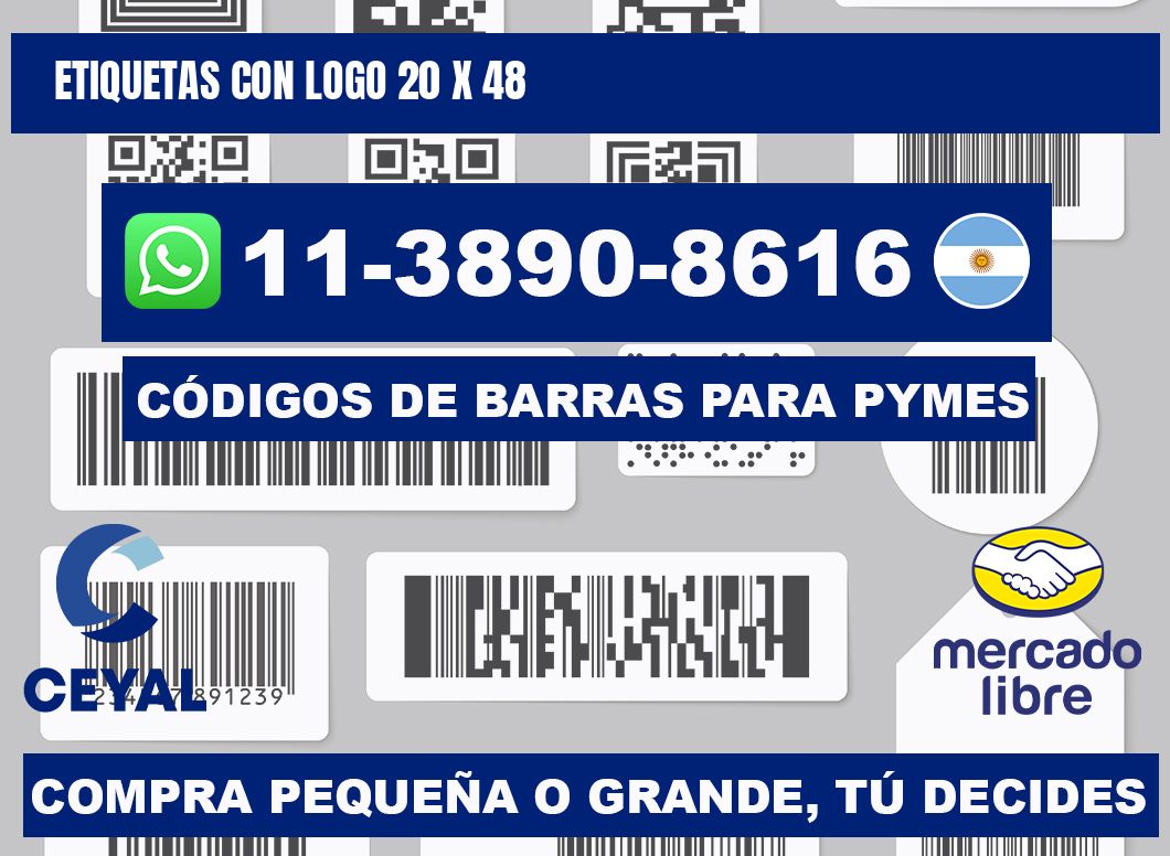 Etiquetas con logo 20 x 48