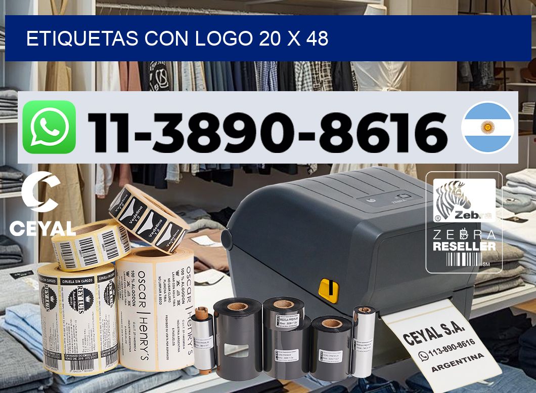 Etiquetas con logo 20 x 48