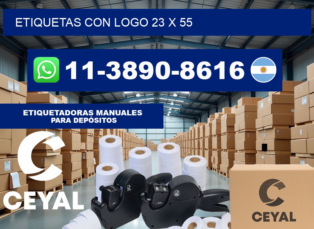 Etiquetas con logo 23 x 55
