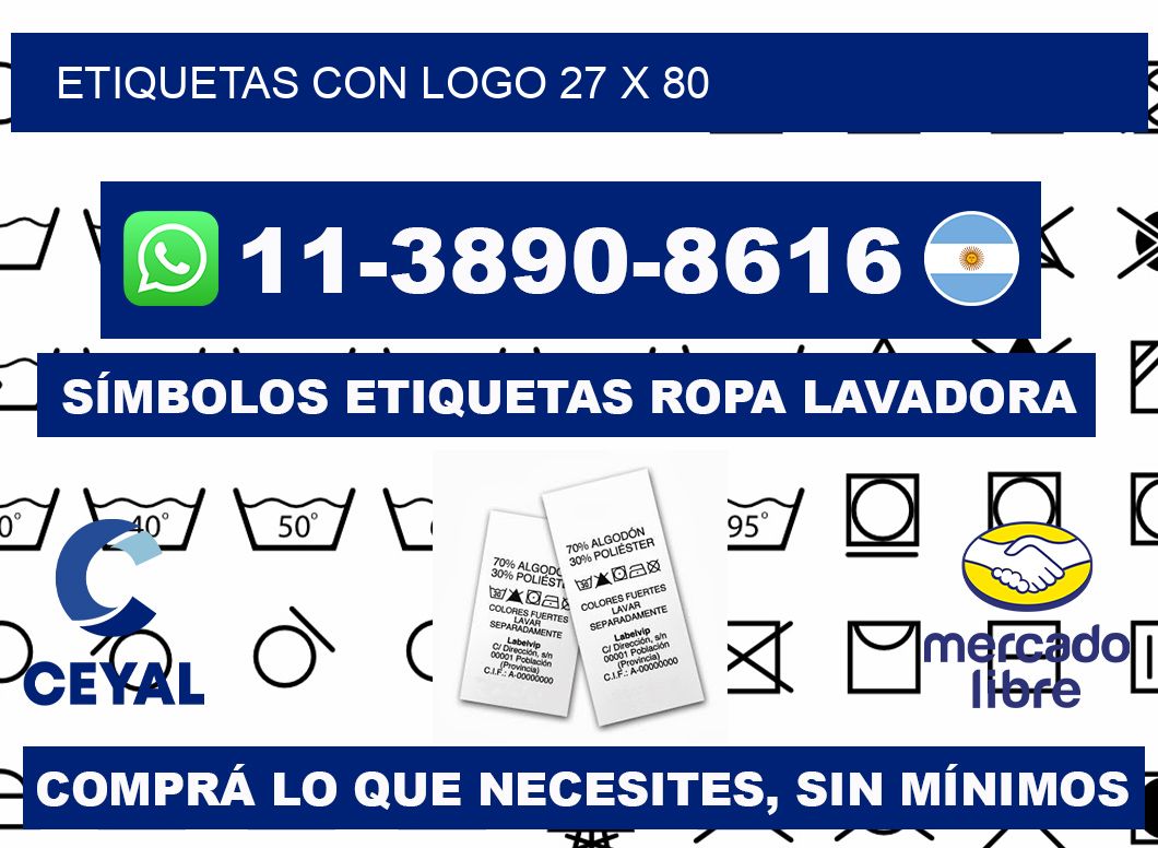 Etiquetas con logo 27 x 80