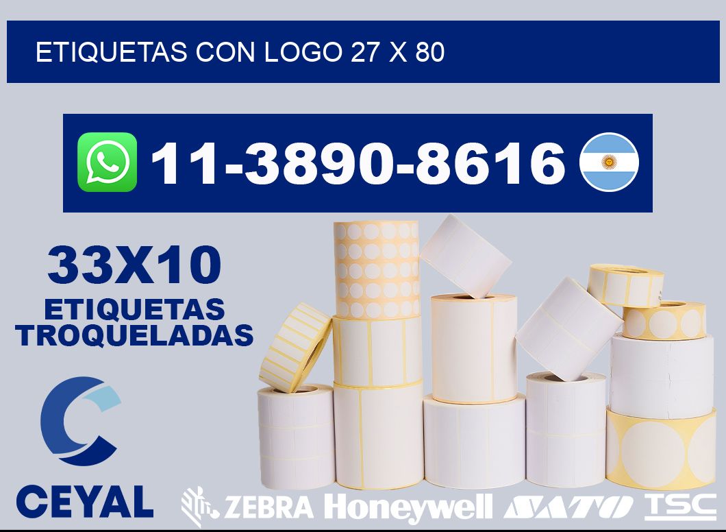 Etiquetas con logo 27 x 80