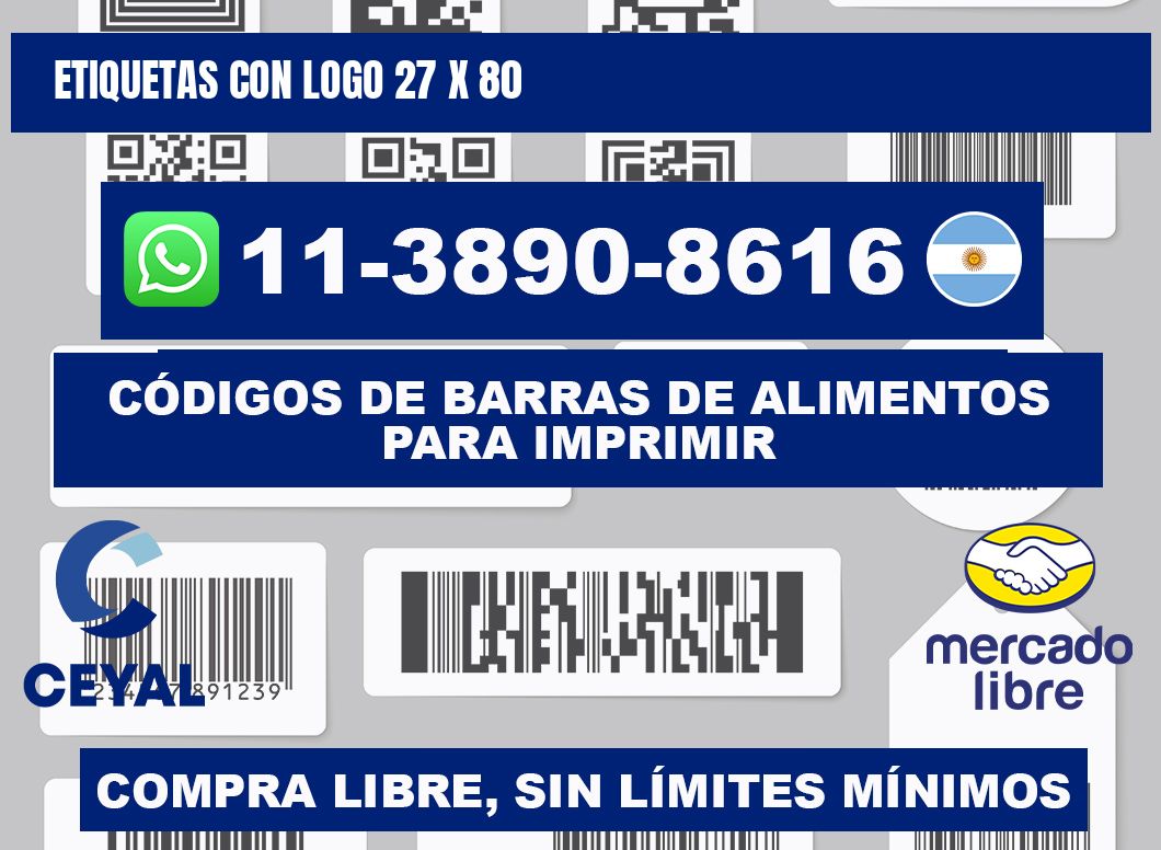Etiquetas con logo 27 x 80