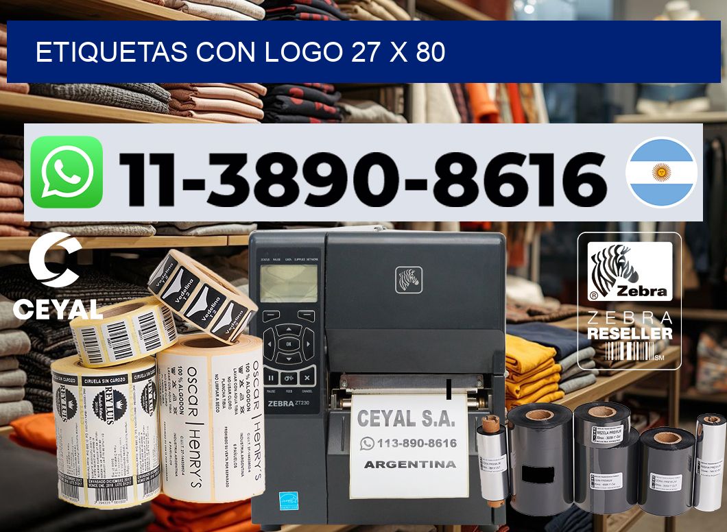 Etiquetas con logo 27 x 80