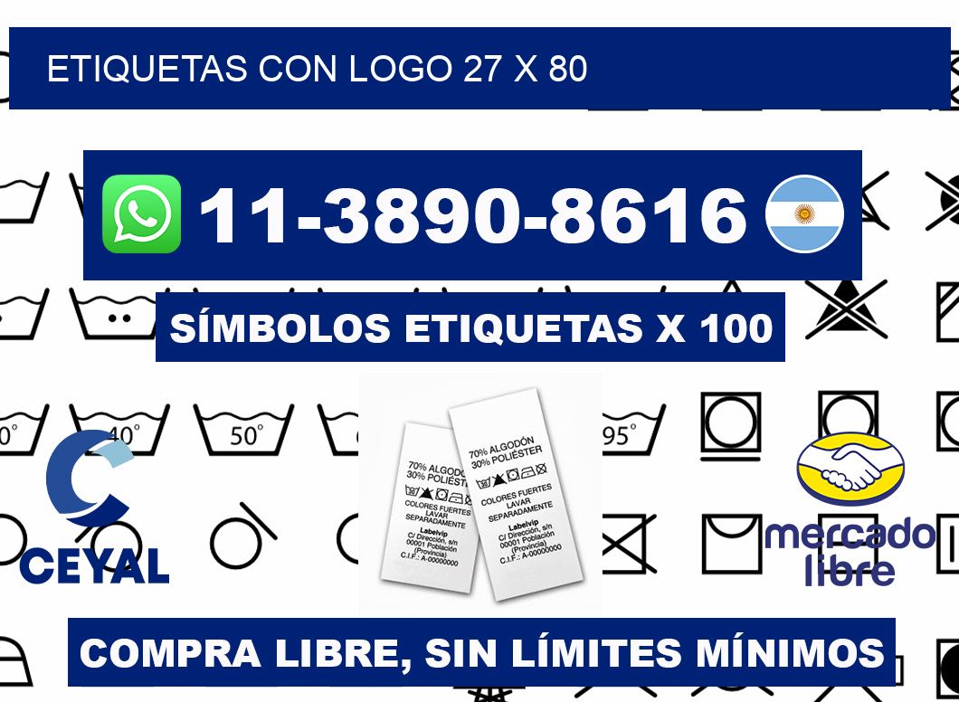 Etiquetas con logo 27 x 80