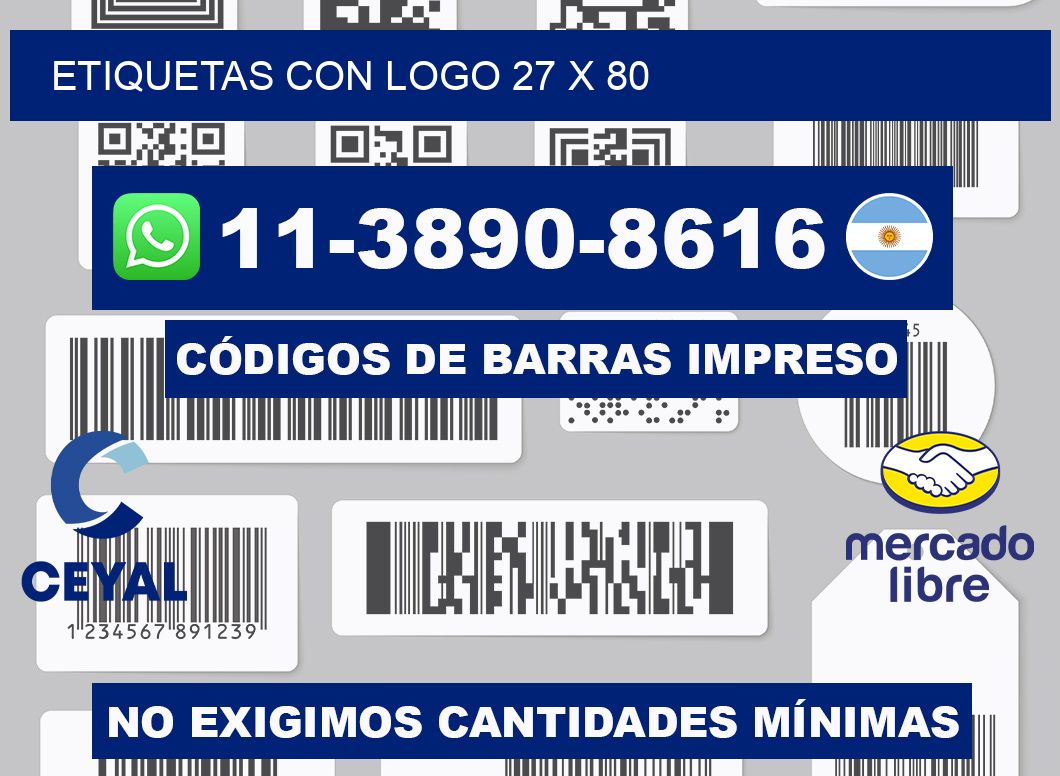 Etiquetas con logo 27 x 80