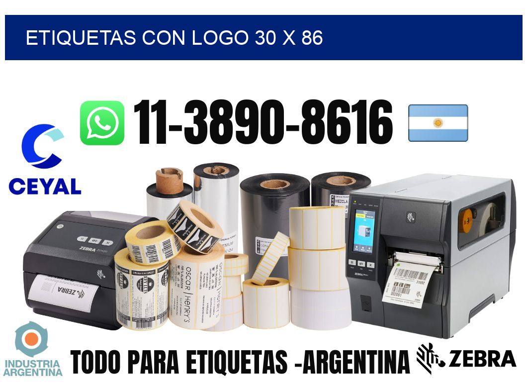 Etiquetas con logo 30 x 86