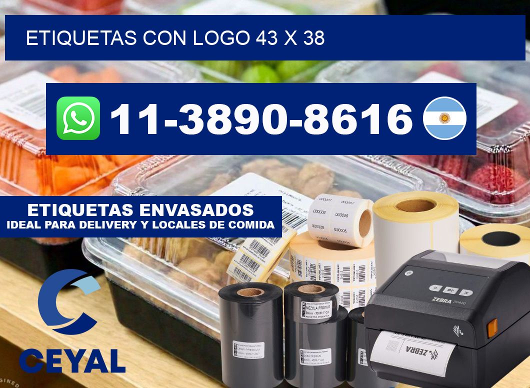 Etiquetas con logo 43 x 38
