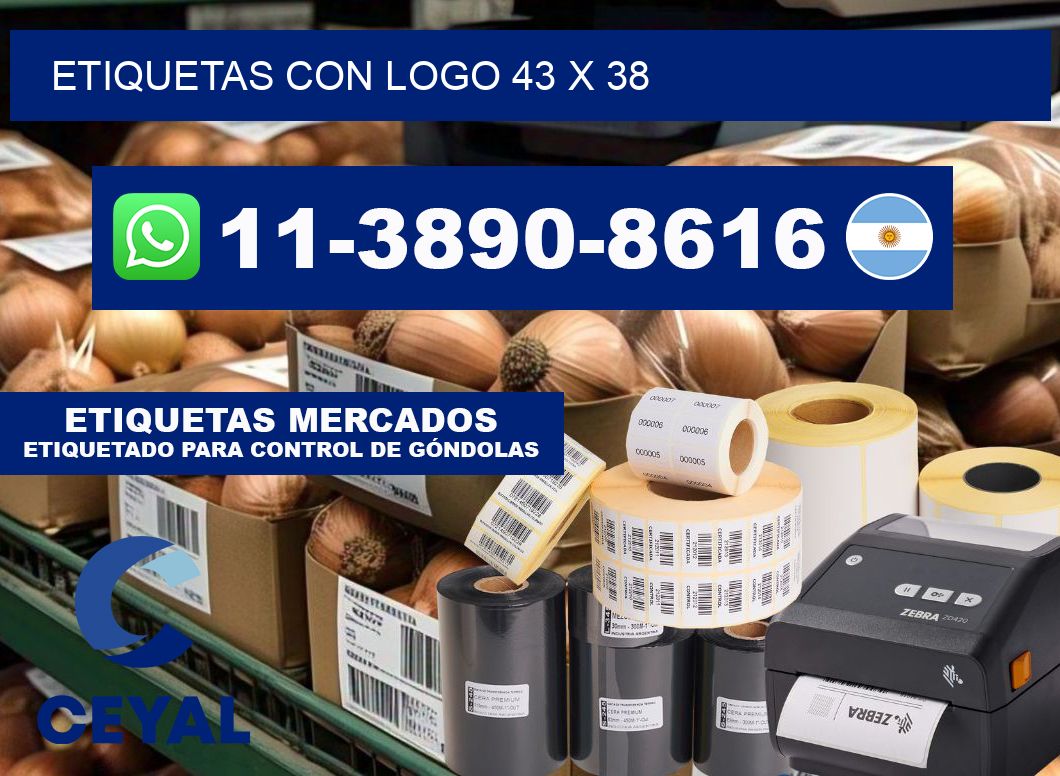 Etiquetas con logo 43 x 38