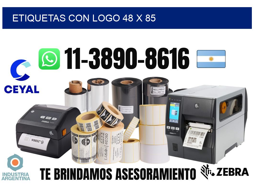 Etiquetas con logo 48 x 85